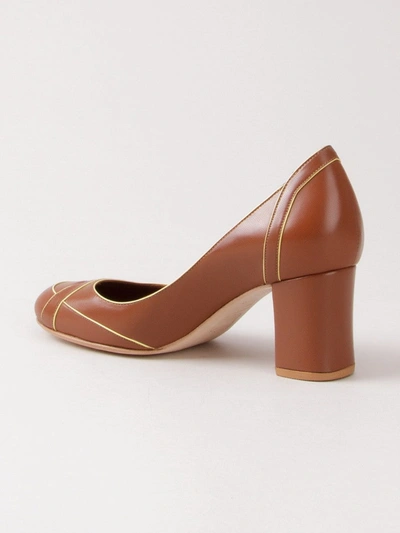 Shop Sarah Chofakian Mid-heel Pumps In Brown