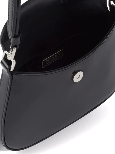 Shop Prada Cleo Logo-plaque Crossbody Bag In Black