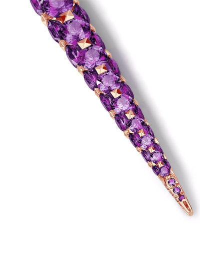 Shop Boghossian 18kt Rose Gold Merveilles Icicle Amethyst Medium Earrings In 紫色