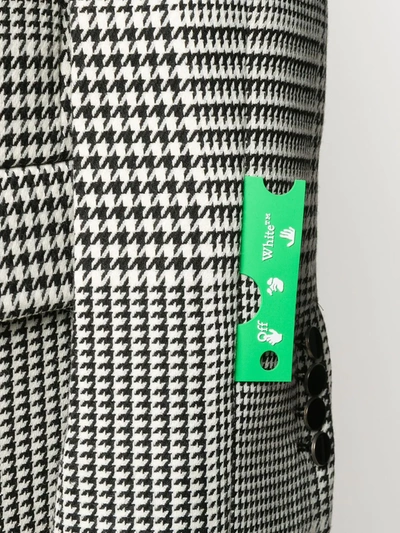 Off-white Houndstooth-check Single-breasted Blazer In Black