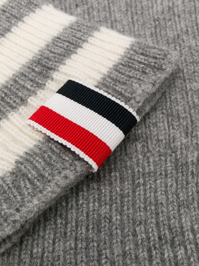 Shop Thom Browne 4-bar Cashmere Gloves In Grey