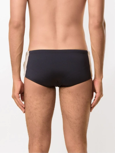 Shop Amir Slama Side Stripe Swim Trunk In Black