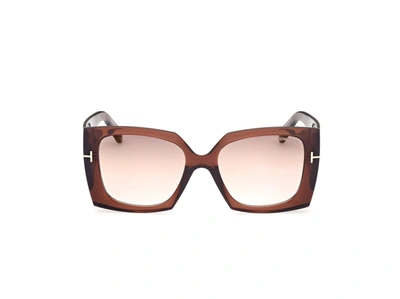 Shop Tom Ford Eyewear Jacquetta Sunglasses In Brown