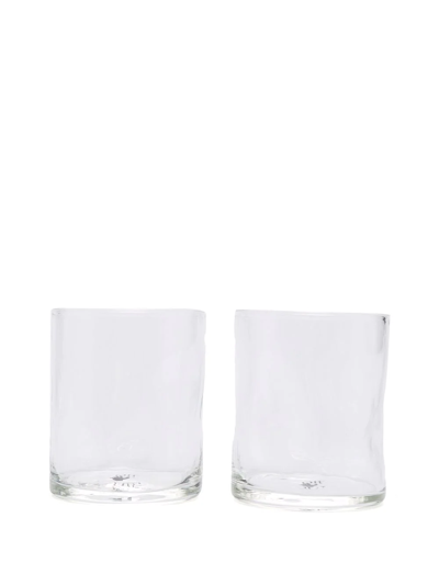 Shop Off-white Crumple Logo Glass Set In Neutrals
