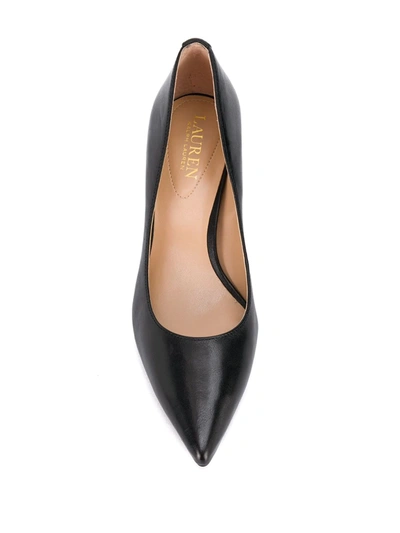 Shop Lauren Ralph Lauren Signature Leather Look Pumps In Black