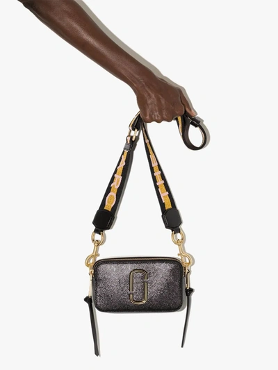 Marc Jacobs The Logo Strap Snapshot Crossbody Bag In Black