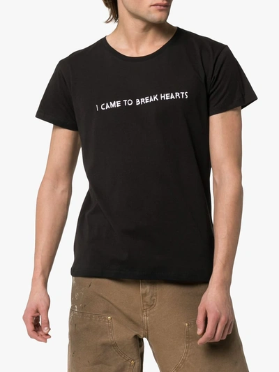 Shop Nasaseasons I Came To Embroidered Cotton T-shirt In Black