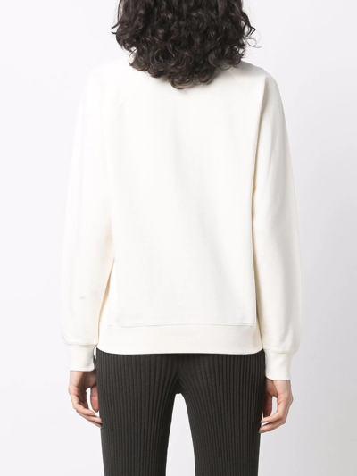Shop Barrie Embroidered Panelled Sweatshirt In White