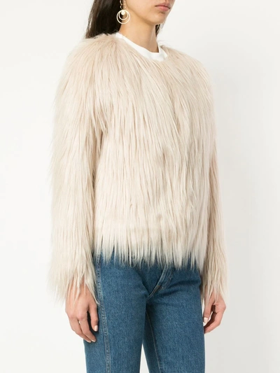 Shop Unreal Fur Unreal Dream Faux-fur Jacket In Neutrals