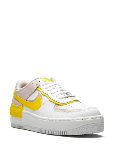 Nike Air Force 1 Shadow Sneakers In White And Yellow In White