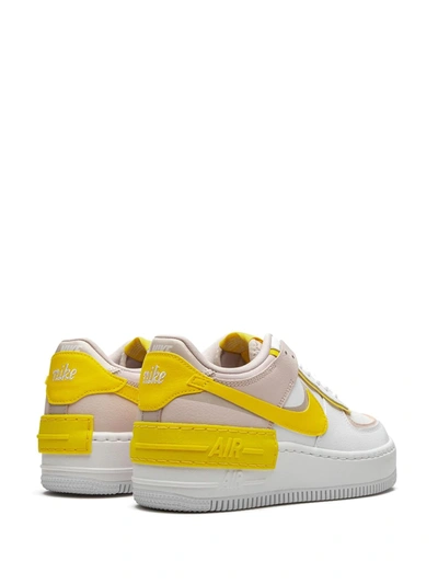 Nike Air Force 1 Shadow Sneakers In White And Yellow In White