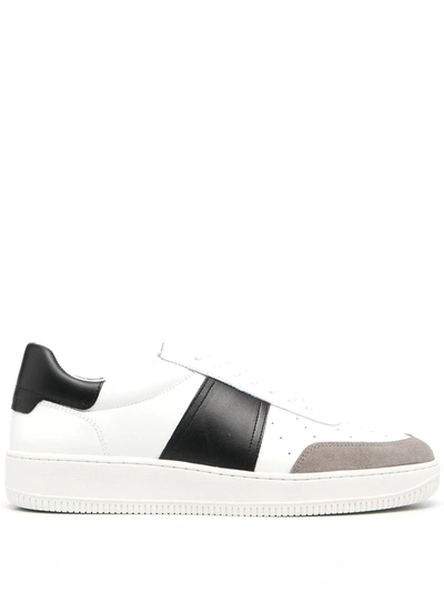 Shop Sandro Panelled Low-top Sneakers In White