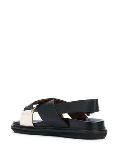 Shop Marni Fussbet Criss-cross Sandals In Black