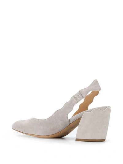 Shop Chloé Scalloped Detail Pumps In Grey