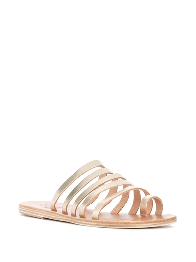 Shop Ancient Greek Sandals Niki Slides In Metallic