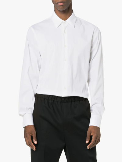 Shop Prada Slim-fit Poplin Shirt In White