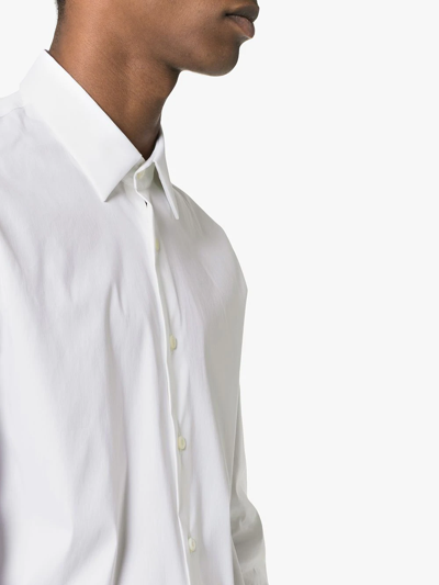 Shop Prada Slim-fit Poplin Shirt In White