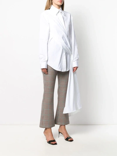 Off-white Draped Tie Shirt In White