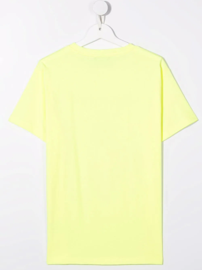 Shop Balmain Teen Embossed-logo T-shirt In Yellow
