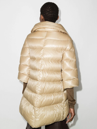 Herno Beige Woven Half Coat With High Collar In Nude