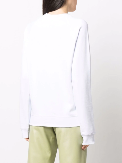 Shop Msgm Logo-print Sweatshirt In Weiss