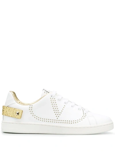 Shop Valentino Backnet Sneakers In White