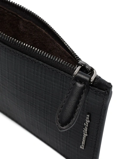 Shop Ermenegildo Zegna Saffiano Textured Wallet In Black