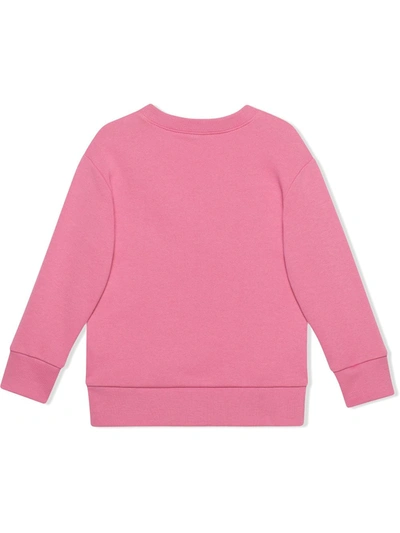 Shop Gucci Sequin-embellished Logo Sweatshirt In Pink