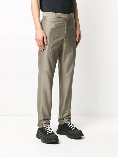 Shop Rick Owens Silk Mix Trousers In Grey