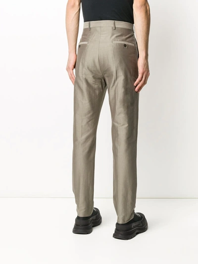 Shop Rick Owens Silk Mix Trousers In Grey