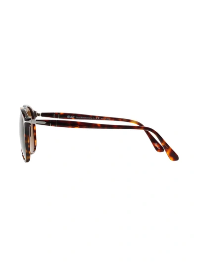 Shop Persol Polarised Aviator Sunglasses In Brown