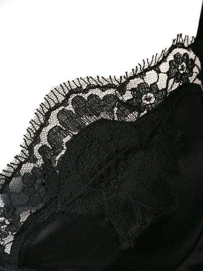 Dolce & Gabbana Satin Lace-trim Soft Triangle Bra In Black
