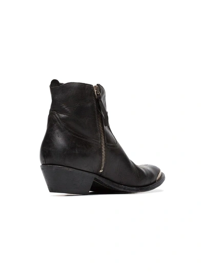 Shop Golden Goose Young Leather Cowboy Ankle Boots In Black