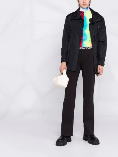Off-white Logo-waistband Straight-leg Trousers In Schwarz