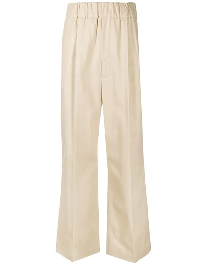 Shop Jejia High-waisted Wide-leg Trousers In Neutrals