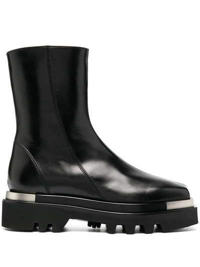 Peter Do Metal-trimmed Leather Ankle Boots In Black