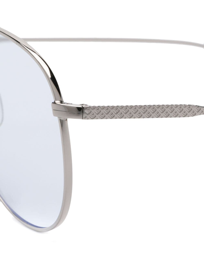 Shop Lacoste Pilot-frame Glasses In Silver