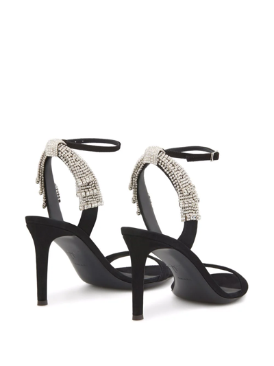 Shop Giuseppe Zanotti Jamila Crystal Bow Sandals In Black