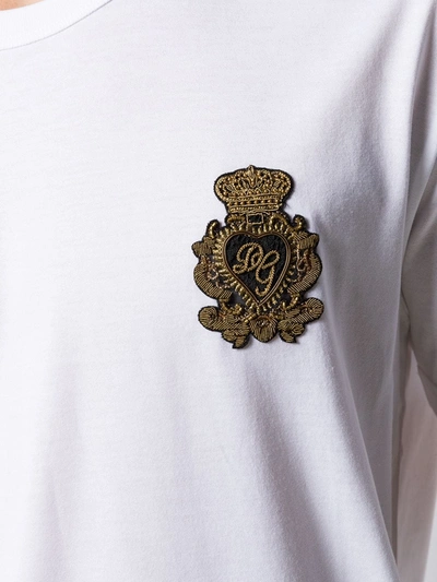 Shop Dolce & Gabbana Embroidered Motif T-shirt In White