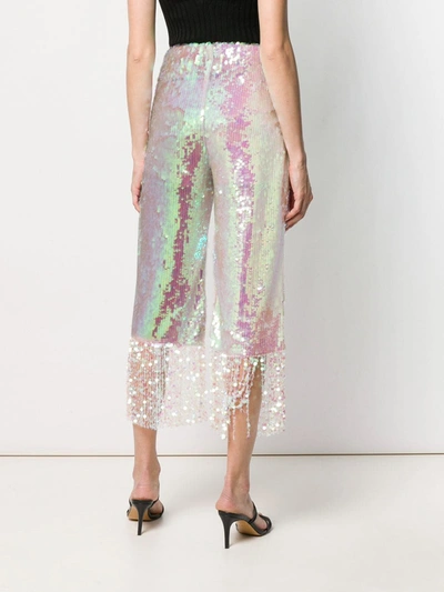 Circus Hotel Iridescent Cropped Trousers In White