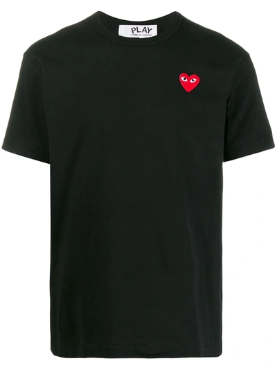 Shop Comme Des Garçons Play Heart Logo-patch T-shirt In Black