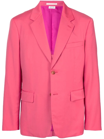 Shop Comme Des Garçons Homme Deux Single-breasted Fitted Blazer In Pink