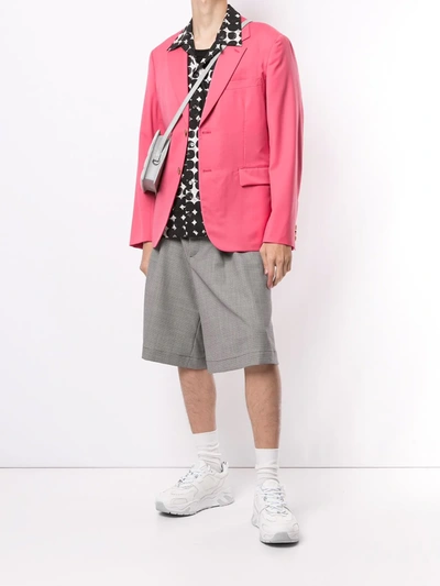 Shop Comme Des Garçons Homme Deux Single-breasted Fitted Blazer In Pink