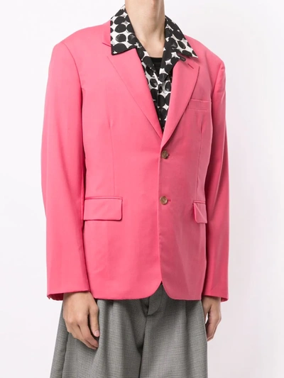 Shop Comme Des Garçons Homme Deux Single-breasted Fitted Blazer In Pink