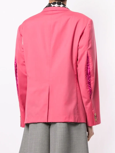 Shop Comme Des Garçons Homme Deux Single-breasted Fitted Blazer In Pink