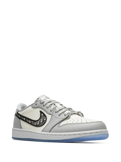 Shop Jordan X Dior Air  1 Low Sneakers In Grey