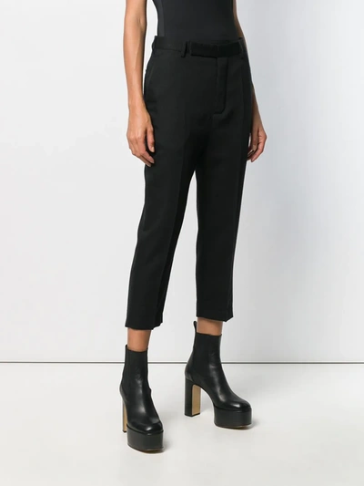 Shop Rick Owens Tailored Cropped Trousers In Black