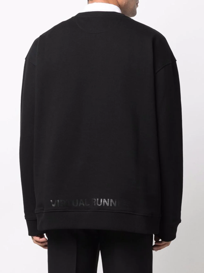 Valentino Graphic-print Crewneck Cotton-jersey Sweatshirt In Black