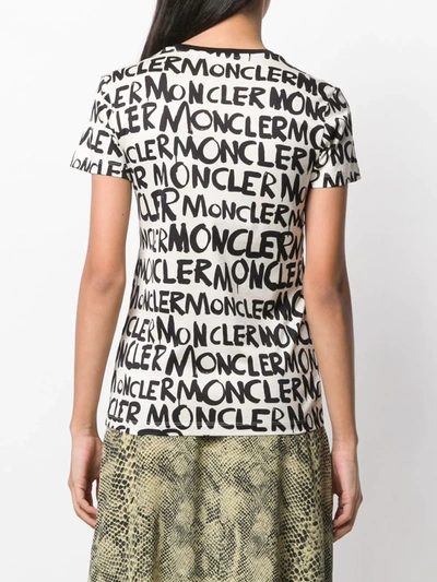 Shop Moncler Logo T-shirt In Neutrals
