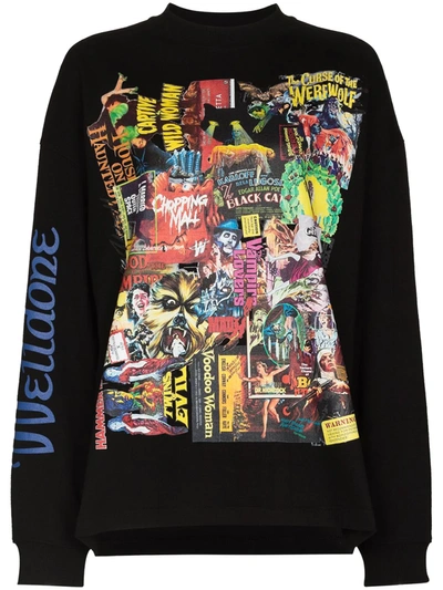 Shop We11 Done Horror Collage Print Sweatshirt In Black